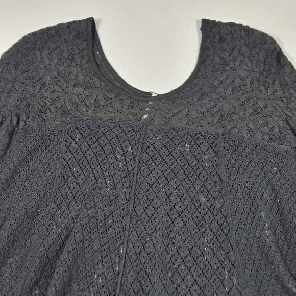 Free People Black Magic Lace Knit High-Low Boho Tunic Dress - Size Small - Picture 2 of 9